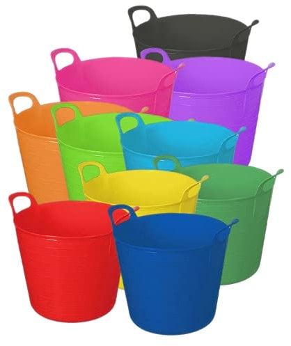 Large 40l flexi tub bucket storage/flexi tub with handles for Home and Garden | Random Colour | Pack of (2)