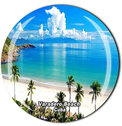 Varadero Kühlschrankmagnet, Motiv: Strand und Kuba, Kristall, Touristen-Souvenir, Geschenk-Kollektion, Kühlschrank-Magnetaufkleber