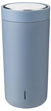 Stelton To-Go Click - Thermobecher, doppelwandige Isolierflasche - Rostfreier, auslaufsicherer Kaffeebecher/Teebecher mit Smart-Click-Deckel - Heiße & kalte Getränke - 0,4 Liter, soft dusty blue