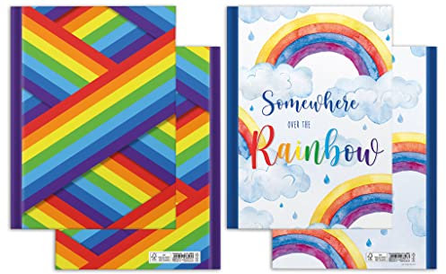 RNKVERLAG 46808 - Sortierung Kladden/Notizbücher „Rainbow“, blanko, DIN A4, FSC-Mix, 4 Stück