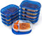 FRESHLY CONTAINED 10 Pièces x 3 Compartiments Boite Plastique Alimentaire - Boite Conservation Alimentaire 780 ml Sans BPA avec Couvercles - Compatibles Micro-ondes/Congélateur/Lave-Vaisselle