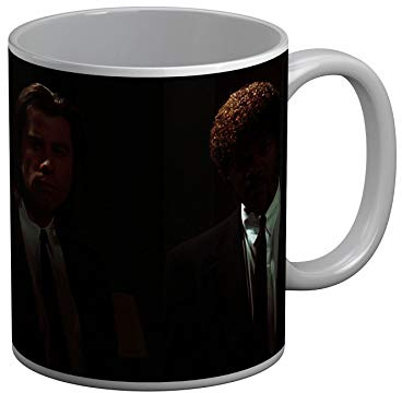 French Unicorn Ceramic Coffee Mug 325ml Samuel L. Jackson and John Travolta Film Pulp Fiction Costume Tie