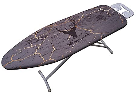 Highdi Marble Printed Ironing Board Covers 140x50cm, 100% Polyester Ironing Board Covers, Easy-Fit Replacement Ironing Cover for Steam Irons (deer head,140x50cm)