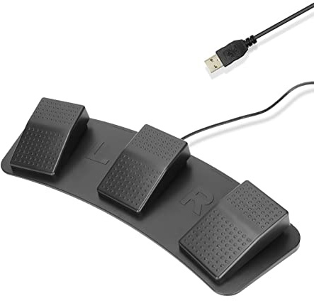 Yunseity Pédale USB Triple Foot Switch Pédale USB PC Triple Foot Switch Clavier D'ordinateur Programmable pour Jouer à des Jeux, Photobooth, Zoom, Etc.