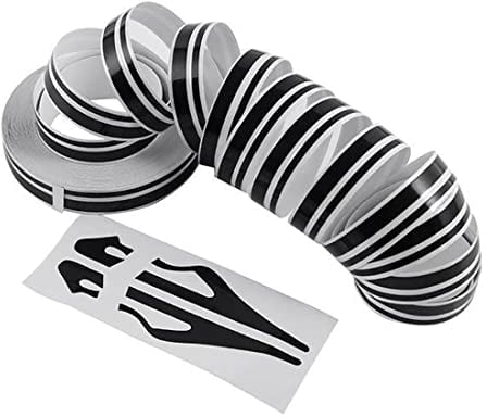 Minsezhi Adesivo striscia laterale auto,Decalcomania a strisce laterali per carrozzeria,Adesivo decorativo per auto,nastro decorativo per auto,Può essere utilizzato per auto,moto,porte e altro.(nero)