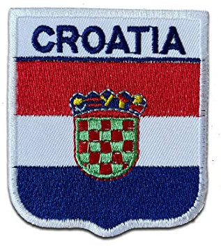 Kroatien Flagge Fahne Land - Aufnäher, Bügelbild, Aufbügler, Applikationen, Patches, Flicken, Zum Aufbügeln, Größe: 6,1 x 6,9 cm