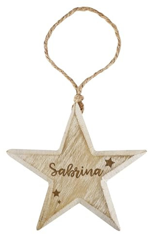 Herz & Heim® Holzstern als Weihnachtsdeko oder Geschenk-Anhänger/personalisiert (Sternchen)