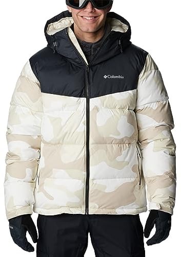 Columbia Men's Iceline Ridge Ski Jacket, Dark Stone Mod Camo Print, Black, XXL