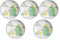Decohomeforu Set mit 5 Porzellantellern mit Dinosaurier-Muster, 17,8 cm, große Dessert-Salat, Keramik-Teller, Servieren von Nudelgerichten für Steak, Pasta, Pizza, Vorspeise (spülmaschinen- und