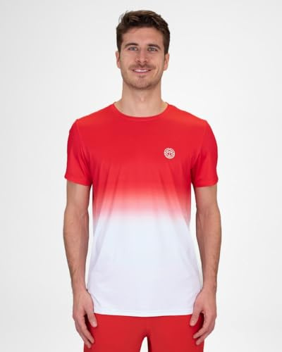BIDI BADU Herren Crew Gradiant Tee - red, White, Größe:M