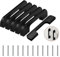 Lxoraziy 6 Pack Kitchen Door Handles, 96mm Hole Centre Flat Black Cabinet Handles, Aluminum Alloy Furniture Drawer Pulls (Screws Included)