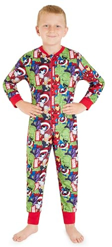 Marvel Pigiama Intero Bambino - Pigiamone in Pile Caldo 3-10 Anni - Pigiami Interi Bambini Spiderman Idea Regalo