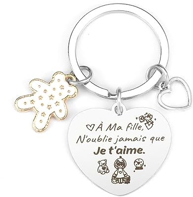 cadeau saint valentin fille Porte Clé Fille Porte Clef Fille Porte-Clés Fille Cadeau d'Anniversaire Garçon Fille Enfant Je t'Aime Mon Fils Ma Fille cadeau saint valentin ado fille Cadeau à Ma Fille
