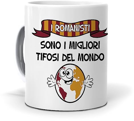 Regalo originale. Idea da regalare. Tazza I romanisti sono i migliori tifosi del mondo. Ceramica 350 ml.