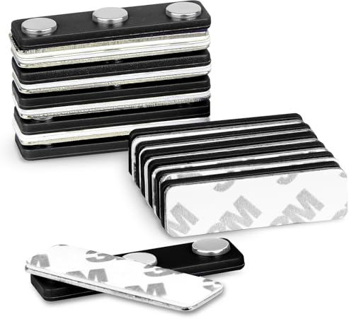 Huanmin Lot de 12 badges nominatifs magnétiques pour écoles, bureaux, expositions, conférences (noir)