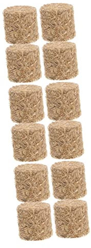 Toyvian 12 Stk Mini Heuhaufen Heublöcke Herbstdekoration Dekoration Simuliertes Heudekor Outdoor-szene Heuhaufen- Mini- Heublöcke Dekoration Statuen Einstellen Miniatur Holz