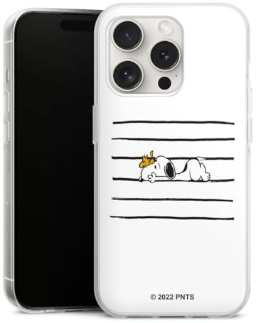 Silikon Hülle kompatibel mit Apple iPhone 15 Pro Case transparent Handyhülle Snoopy Peanuts Hund
