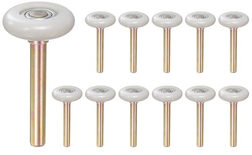 Sourcing Map 12pcs 1.8 Nylon Garage Door Rollers, 2 Track, Quiet Operation, Smooth Glide, Black