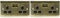 BG Electrical nab22b Metal Antique Brass Double Plug Socket Switch - Antique Brass Black (Pack of 2)