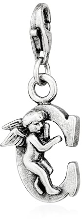 NKlaus Charm - Anhänger Buchstabe C 925 Silber antik versilbert Alphabet für Armband 15182