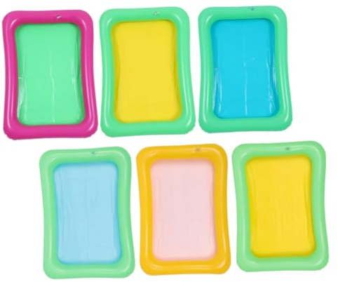 DIKACA 6Stücke Aufblasbare Kühlerschalen Servierbars Buffet Tabletts für Salat und Getränke für Poolpartys und Gartenfeste Inklusive Schwimmende Tabletts für Snacks und Drinks