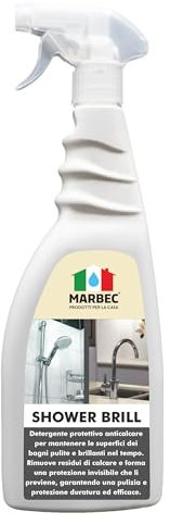 MARBEC SHOWER BRILL 750ML Nettoyant protectif anticalcaire pour sanitaires, cabine de douche et ceramique