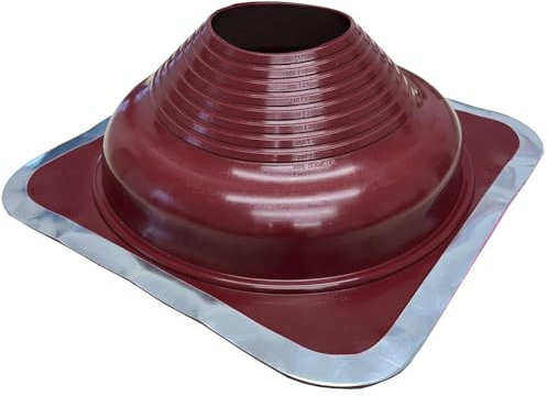Chimsoc HT Rubber Pipe Flashing - Red High Temperature Silicone - Suits 160-300mm Diameter Pipes