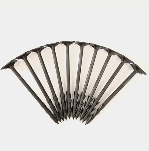 EraGreen 100 STK. PP-Nägel 20cm mit Wiederhaken - Erdanker - Bodenanker - Befestigungsanker für Unkrautvlies, Bodengewebe, Wintervlies, Abdeckvlies