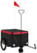 vidaXL Fahrradanhänger, Fahrrad Lastenanhänger mit Sicherheitsflagge, Transportanhänger mit Deichsel, Radanhänger Handwagen, 30 kg Schwarz Rot Eisen