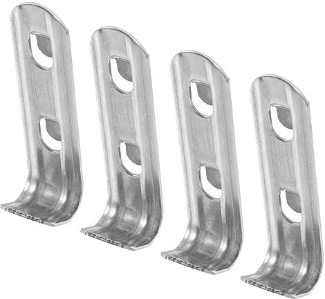 HOMSFOU Stainless Steel Hook Set 4Pcs Refrigerator Freezer Shelf Clips Hanging Support Brackets Easy Installation for Cooling Cabinet Accessories