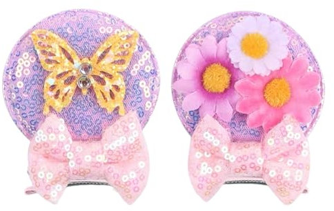 Isabela Minnie Mouse Inspired Encanto Sequin Ear Hair Accessories Clips for Girls - 1 Pair (2 pcs)