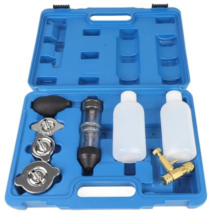 Psytfei 8-teiliges Kopfdichtungs-Lecktester-Set, Motor-CO2-Gehaltstester, CO2-Zylinderkopf-Leckagedetektor-Verbrennungsprüfset mit Tragebox für Autos, LKWs, Straßentraktoren