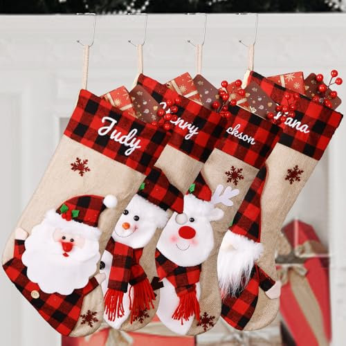 Bemaystar Weihnachtsstrumpf Personalisiert Name 47cm Weihnachten Geschenktasche Personalisierte Xmas Socken Christmas Stockings Dekor Geschenk, Wählen Sie einen beliebigen Stil