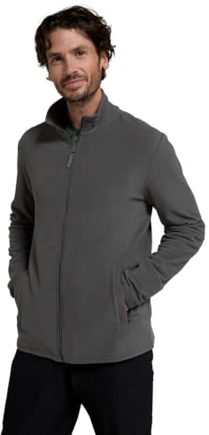 Mountain Warehouse Camber Mens Fleece Full-Zip Jacket - Lightweight & Quick Dry Microfleece Sweatshirt, Casual Wear - Winter Camping, Outdoors, Travelling & Hiking