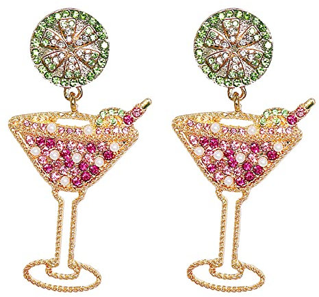 Ldabrye Ohrringe für Damen und Mädchen, 1 Paar für kreative Statement-Ohrringe, modische Weinglas-, Zitronenscheiben-Ohrringe, Schmuck, Geschenke für Frauen, Ohrringe, Schmuck für Frauen und Mädchen,