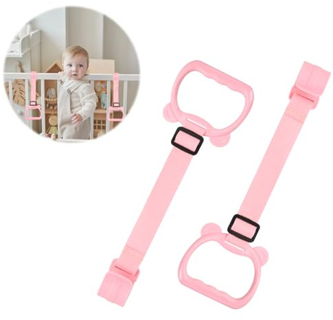 2 Stück Verstellbare Handringe für Babybetten, Aufstehringe für Kleinkinder, Ringe für Baby Kinderbetten, Abnehmbare Aufhängeringe für Kinderbetten, Babybett Kinderwagen Ringe, Baby Laufstallringe