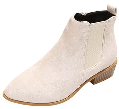 riou Stivali da Donna Casuale Stivaletti Tacco Medio Stivaletto Invernali Stivaletti Neve Tacco Stivali Donna Gambale Curvy Pianta Larga Comoda Chiusura Fodera Calda Suola Interna