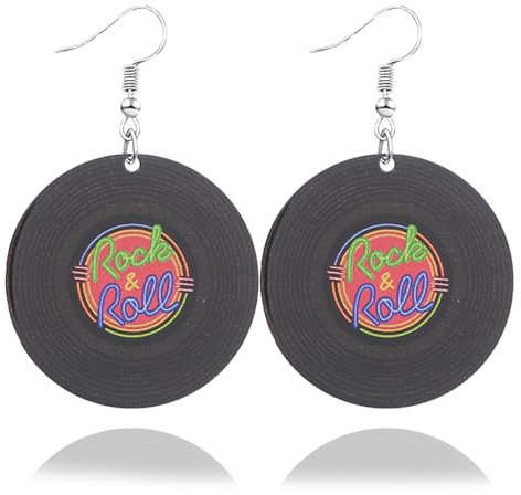 Ohrringe Kassette, Vintage Neon Ohrringe Damen, Lustige Ohrringe Fasching Acryl Kassetten Hängeohrringe Retro Earrings für 70er 80er 90er Jahre Karneval Party Accessoires (F)