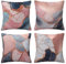 HOSTECCO Rose Gold Marble Cushion Covers 45x45 cm Set of 4 Abstract Grey and Gold Cushion Cases Modern Decorative Pillow Covers for Sofa Couch Home