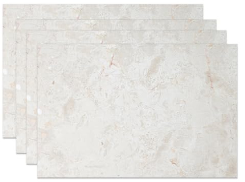MIRRORANG Beige Marmor Platzsets 4er-Set 45x30cm Natürliche Steintextur Platzsets für Küche Esszimmer Wohnzimmer Tischsets Dekor