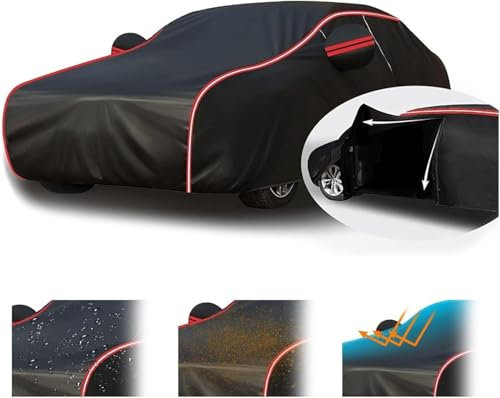 Tefebatu Housse Voiture pour Fiat 124 Sport Coupe,Coque Intégrale pour Protection Contre Le Soleil, La Pluie Et avec Fermeture éclair Et Cordon De Serrage Coupe-Vent