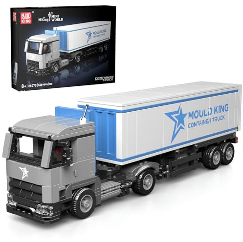 Mould King 24070 Bausteine Container LKW Spielzeug Klemmbausteine LKW Modellbausatz Truck Klemmbausteine Modellbaustaz Geschenke für Jugendliche und Erwachsene (548 Teile)