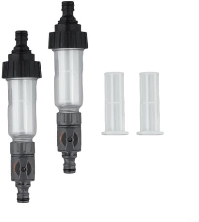 2 Stück Wohnmobil Wasserfilter mit Ersatzsiebadapter und Regulierventil, System Pack 2 Filter für Camping, Garten und Outdoor Aktivitäten