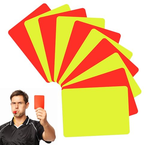 WLVinson 10 Stück Schiedsrichter Karten,Gelbe und Rote Karte Fußball,Schiri Karten,Schiedsrichterkarten Professionelle,Schiedsrichter-Tool Warn und Auswurfkarten,Zubehör für Fußballspiel,Training Set
