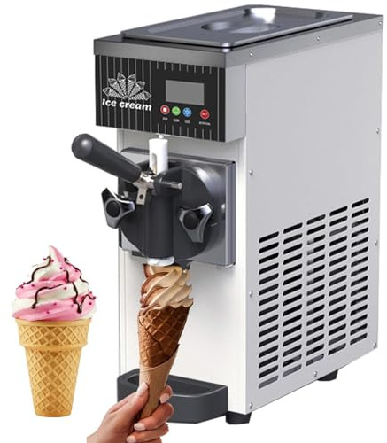 Soft Serve Ice Cream Machine Home,Countertop Soft Serve Ice Cream Maker,4-5 Kg/H Yield,with Pre-Cooling,Auto Clean,LCD Panel Soft Serve Maker Single Flavor Soft Serve Ice Cream Machine,Cream