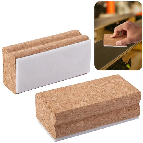 GIONAR 2 Stück Snowboard Polierkorken - FinishKork mit Filz - Ski-Wachs Naturkork - Wax Cork - Ski & Snowboard Thermokork