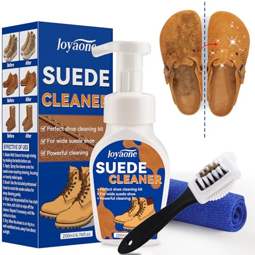 JOYAONE Suede Shoe Cleaner, Premium Sneaker Cleaning Kit with Brush, Shoe Cleaner for White Shoes, Suede, Nubuck, Knit, Boots, Trainer, Sneaker, Leather, Trainer Cleaner for Remove Dirt and Stains