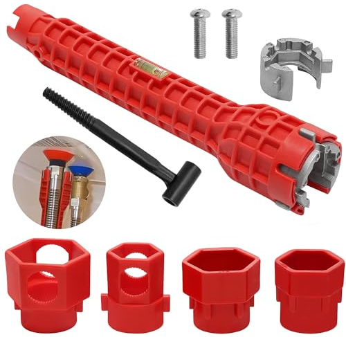 14 in 1 Wasserhahn Schlüssel, SpülenschlüSsel, Armaturenschlüssel, Waschbecken Installer Werkzeug, Armaturenschlüssel Wasserhahn, Multifunktion Rohrschlüssel, für Sink Toilette Waschbecken Sanitär