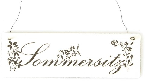 Interluxe Shabby Vintage Schild Türschild SOMMERSITZ Deko Garten Balkon Terrasse Holzschild