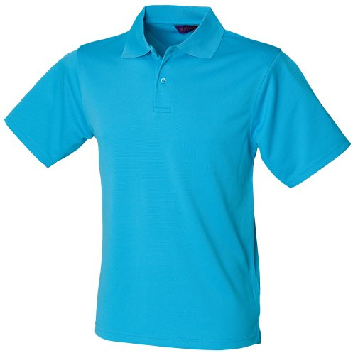 Henbury Mens Coolplus® Pique Polo Shirt (L) (Turquoise)